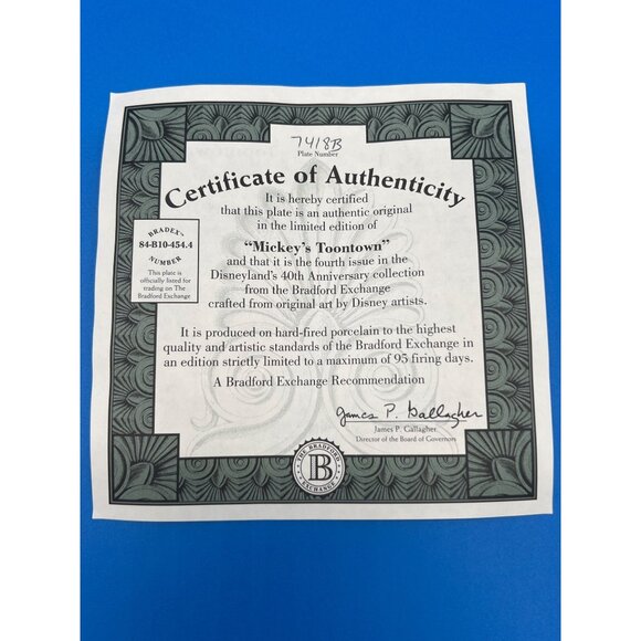 Disneyland's 40th Anniversary Plate Mickey's Toontown The Bradford Exchange 1996 - Picture 5 of 7